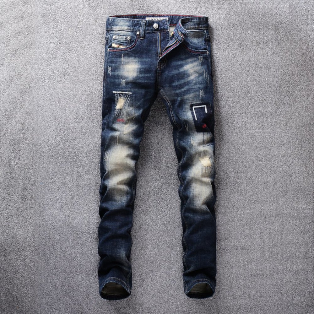 Fashion Men Jeans Slim Fit Ripped Jeans For Men